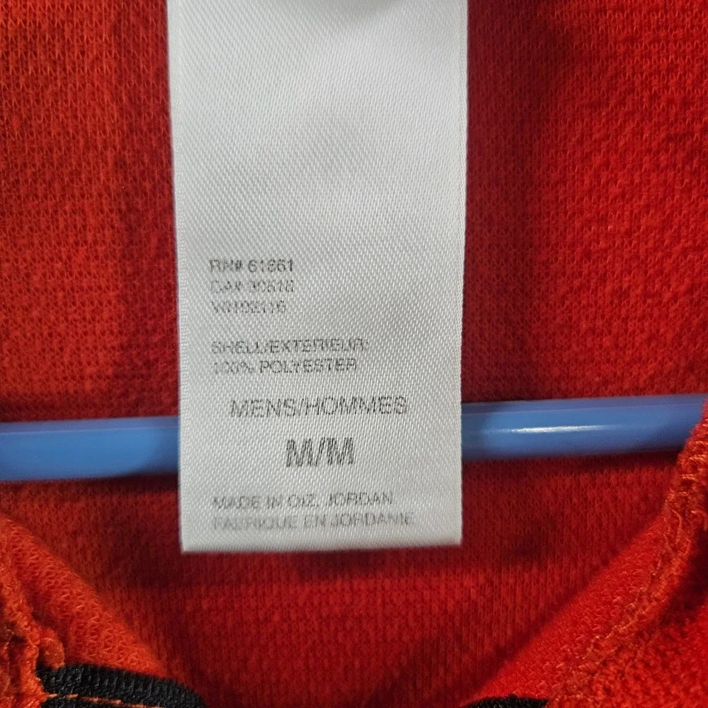 The North Face Mens‎ Orange Waffle Knit Quarter Zip Pullover Sweater Size Medium